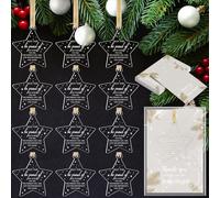 Kasyat 24 Sets Christmas Employee Appreciation Gift Acrylic Hanging Ornament Bulk Star Pendant Ornament for Christmas Tree with Thank You Card for Coworker Team Nurse Teacher Gift (Be Proud Sign)