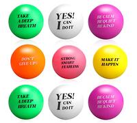 Kasyat 30 Pieces Motivational Stress Balls Bulk Colorful Foam Inspirational Quotes Relief Small Mental Health Balls Appreciation Gift for Motivating Encouraging Adults People(Round)