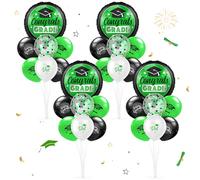 Kasyat 4 Set Green and Black 2026 Graduation Table Centerpiece Balloon Stand Kit Congrats Grad Foil Balloons for Graduation Party Supplies Decorations