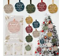 Kasyat 48 Pcs Christmas Acrylic Hanging Ornament Bulk Employee Appreciation Gift Round Pendant Ornament for Christmas Tree with Thank You Card Ribbon for Coworker Team Nurse Teacher (Be Proud Sign)