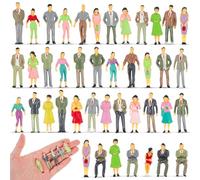 Kasyat 50 Pcs Mini People Figurines 1: 50 Scale Model Trains Architectural Painted Figures Tiny People Plastic Miniature Figurines Sitting Standing Human for Miniature Scenes (Stylish Style)