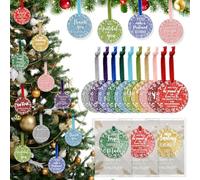 Kasyat 50 Sets Christmas Employee Appreciation Gifts Bulk Glitter Acrylic Hanging Ornament for Christmas Ornaments Bulk Trees Decoration with Inspirational Card Gifts for Team Staff Women Coworker