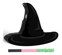 Kasyat Witch Hat Piñata Party Game Set Halloween Theme Piñata with Bat Stick Blindfold Pink Green and Black Party Decor for Halloween Birthday Baby Shower Game Supplies Decor (Witch Hat)