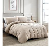 KASYLAN Breathable Duvet Cover Set with Zipper Closure - Waffle Dobby Weave Texture Duvet Sets, Modern Boho Duvet Cover & Pillow case, All Season Microfiber Bedding Quilt Cover Set (King, Taupe)