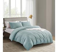 KASYLAN Breathable Duvet Cover Set with Zipper Closure - Waffle Dobby Weave Texture Duvet Sets, Modern Boho Duvet Cover & Pillow case, Microfiber Bedding Quilt Cover Set (King, Blue)