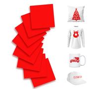 KASYU Infusible Ink Transfer Sheets Bundle for Cricut Mug Press artsupplies,8Pcs 12x11.8Inch Solid Red Infused Ink for Sublimation,Pre-Inked Sublimation