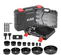 KATA Hole Saw Set 20 PCS Hole Saw Kit with 3/4"-6"(19-152mm) 13PCS Saw Blades,2 Mandrels,3 Drill Bits,1 Installation Plate,1 Hex Key,Ideal for Soft Wood,Plywood,Drywall,PVC