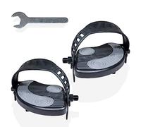 katai - 1 Pair Replacement Exercise Bike Pedals with Durable PVC Straps - 9/16 Inch Thread Heavy-Duty Stationary Spin Cycling Pedals - Complete with Installation Spanner Tool