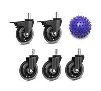 Katai - Heavy Duty Office Chair Wheels Rubber 5-Pack - Replacement Computer Desk Rolling Chair Casters for Carpet and Hardwood Floor