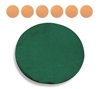 Katai Poker Table Cover - Green Felt Casino Style for Game Night, Poker, Mahjong, Board Games, Round Table Top, 36-48 Inch, Noise Reducing, Slip Prevention, Smooth Fabric, Includes 6 Cork Coasters