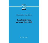 Katalogisierung nach den RAK-WB.New 9783598116261 Fast Free Shipping<|
