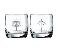 Katalyst Licensing & Promotions Inc. Lord of The Rings Tree of Gondor and Orc Eye Whiskey Glasses 10 oz Cocktail Glasses 2-Pack