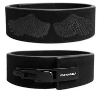 Katamu Black Out Wings USPA & IPL Approved Lever Belt - Premium 10mm and 13mm Leather Powerlifting Belt for Men and Women, Steel Lever Buckle, 4 Inch Back Support for Deadlifts
