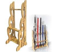 Katana Holder Floor Standing Display Sword Stand - Wooden Martial Arts Weapon Rack for Various Swords and Long Weapons