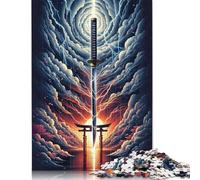 Katana of The Last Samurai Puzzle Premium 100% Recycled Board 100% Recycled Cardboard Jigsaw Puzzle for Kids And Adults Age 12 Years Up 1000pcs (75x50cm)