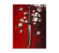 Katana Paint by Numbers for Adults Flower Painting by Numbers for Adults, Art Supplies with Color Canvas for Painting 20x28in 36 Colors of Acrylic Paint and Brush, Wall Art for Room Decor 2YH-13781