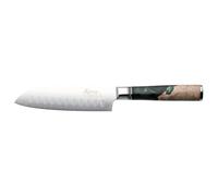 Katana Saya Elements 12cm Santoku Knife, Rainforest Green, Japanese 67-Layer VG-10 Damascus Stainless Steel, Natural Olivewood and Resin Handle, Kitchen Knife