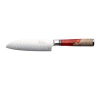 Katana Saya Elements 12cm Santoku Knife, Volcanic Red, Kitchen Knife, Japanese 67-Layer VG-10 Damascus Stainless Steel, Natural Olivewood and Resin Handle, Japanese Style
