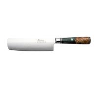 Katana Saya Elements 18cm Nakiri Knife, Rainforest Green, Kitchen Knife, Japanese 67-Layer VG-10 Damascus Stainless Steel, Natural Olivewood and Resin Handle