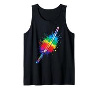Katana Splash Art - Japanese Sabres Design Samurai Art Tank Top