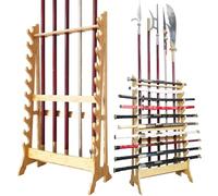 Katana Sword Stand | Vertical Sword Stand Display 10-Layer Samurai Sword Holder Wooden Display Stands Large Multilayer Swords Rack Floor Standing Lightsaber Martial Arts Anime Shelves Sword Hangers