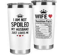 KatAndNat Gifts for Wife - Wife Gifts from Husband - Wedding Anniversary for Women, Valentines, Birthday Gift Ideas, Mothers Day, Christmas Gift for Her - Romantic Cup for Her - 20 Oz White Tumbler