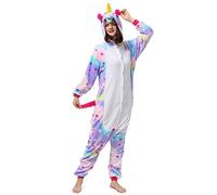 Katara 1744 Animal Onesie (10+ designs) Unisex Pyjamas Adults Winter Kigurumi, Purple White Unicorn, Body Height 155-165cm