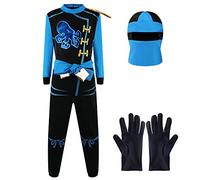 Katara 1771 (10+ models) Ninja Warrior Fancy Dress Outfit, Costume For Boys, For Children's Cosplay and Dress Up Party - Blue - L (8-10 years)