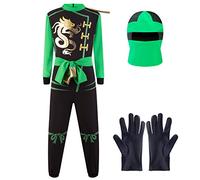 Katara 1771 (10+ models) Ninja Warrior Fancy Dress Outfit, Costume For Boys, For Children's Cosplay and Dress Up Party - Green - M (6-8 years)