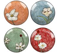 Katathani Ceramic Dinner Plates Set of 4, 11 Inch Underglaze Painting Large Porcelain Plates, Salad Plates-Microwave, Oven and Dishwasher Safe, Scratch Resistant