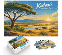 Katavi National Park, Tanzania Illustration_0 Jigsaw Puzzle, 1000 Piece | For cold evenings at home: Adult jigsaw puzzle with 1000 pieces offers a screen-free activity for the Christmas break.