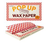 Katbite 120 Sheets Pop-Up Dry Grease-Resistant Checkered Deli Paper, 12x10.75, Wax Paper Sheets for Food, Burritos or Sandwiches