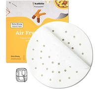 katbite 120Pcs 7.5Inch Heavy Duty Air Fryer Liners Parchment Paper, Round Perforated Parchment Paper for Air Fryer, Uses for 3.3 L - 3.7 L Air Fryers, Bamboo, Metal Steamer