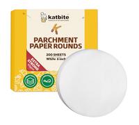 Katbite 6 Inch 200Pcs Parchment Paper Rounds, Round Baking Sheets Paper, Uses for Cake Baking, Patty Separating, Tortilla Wrapping