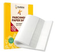 Katbite Baking Paper Heavy Duty 200 PCS, 9 x 13 Inchs (23x33cm) Greaseproof Paper Sheets, Non Stick Parchment Paper Sheets for Baking, Cooking, Freezing, for Oven, Kitchen, Steamer, Freezer, Pastry