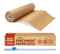 Katbite Parchment Paper Heavy Duty Unbleached Baking Parchment Roll, 38CM x 64M, Non Stick Baking Paper Roll for Baking, Cooking, Freezing, for Oven, Kitchen, Air Fryer, Freezer, Pastry