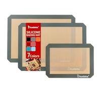 katbite Silicone Baking Mats, Katbite Large Baking Mat Set of 3 Baking Sheets, Reusable & Nonstick Bakeware Mats for Cookies, Macarons, Bread and Pastry