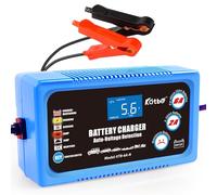 Katbo 6 Amp Car Battery Charger, Smart Battery Trickle Charger 12V 2A Automotive Battery Maintainer Desulfator with 2A-Slow Current for Car Light Truck Motorcycle Lawn Mower Marine Lead Acid Batteries