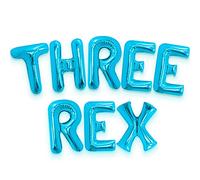 KatchOn, Blue Three Rex Balloons - 16 Inch | Three Rex Birthday Party Decorations Boy | Dinosaur Birthday Party Supplies | Boy Dinosaur Party Decorations | 3 Rex Balloon | Dinosaur Balloon Decorations