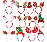 KatchOn, Christmas Headbands for Adults - Pack of 12 | Funny Christmas Headbands for Kids | Reindeer Antlers Headband | Christmas Party Favors, Christmas Headwear | Christmas Accessories for Adults