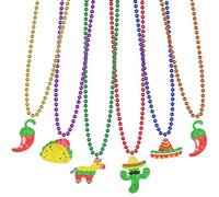 KatchOn, Cinco De Mayo Necklaces Beads - 24 Pcs | Mexican Necklaces for Women | Fiesta Accessories | Fiesta Party Decorations | Mexican Bachelorette Party | Beaded Necklace, Carnival Party Supplies