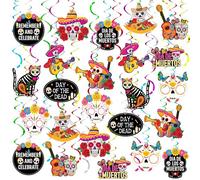 KatchOn, Hanging Halloween Decorations - Pack of 36 | Day of The Dead Decorations, Hanging Swirls Party Decorations | Dia De Los Muertos, Decoracion De Halloween para Fiesta | Halloween Decor Indoor