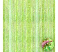 KatchOn Neon Green Foil Fringe Curtain - XtraLarge, 3.2x8 Feet