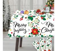 KatchOn, Rectangle White Disposable Christmas Table Cloths -108x54 Inch, Pack of 3 | Plastic Christmas Decorations Indoor | Winter Tablecloth Xmas Decorations | White Plastic Tablecloth