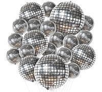 KatchOn, Silver Disco Ball Balloons - 32 Inch | Disco Party Decorations | Disco Ball Prom Balloons | Disco Ball Decorations | Graduation Decorations 2025