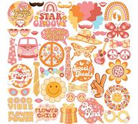 KatchOn, Two Groovy Photo Booth Props - Pack of 40, Groovy Photo Props | 60s Photo Booth Props | Retro Photo Booth Props for Two Groovy Party Decorations | Hippie Photo Booth Props for Birthday Party