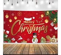 KatchOn, XtraLarge Merry Christmas Banner - 72x44 Inch | Festive Backdrop for Seasonal Party Decorations | Winter Celebration Banners & Photography Background for Christmas Decorations