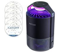 KATCHY Indoor Insect and Flying Bugs Trap Fruit Fly Gnat Mosquito Killer with UV Light Fan Sticky Glue Boards No Zapper Black