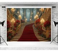 Kate 10×6.5ft Indoor Steps Backdrop Photography Medieval Castle Flower Birthday Party Professional Portraits Maternal Wedding Portrait Backdrop Photography Studio Props Photo Video