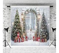 Kate 10x10ft Christmas Backdrop Winter Xmas Trees Brick Wall Flying Frozen Snowflake Photography Background Party Decoration Background
